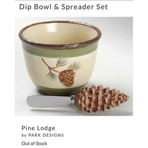 Pine Lodge Dip & Spreader Set by Park Designs Discontinued 2011 - Tags Attached